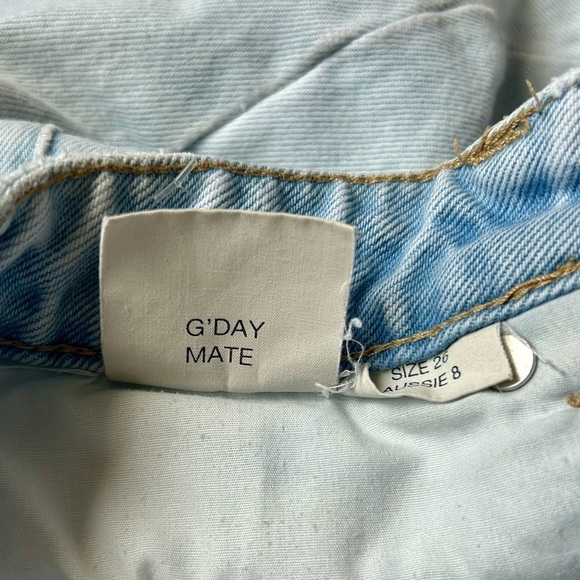 Rolla's Heidi High Rise Loose Straight Jeans Light G'Day Mate Wash Distressed 26 - Picture 13 of 14